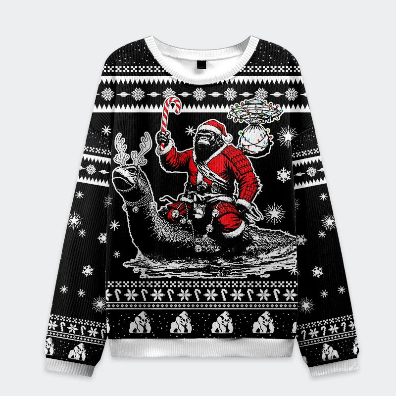 Samurai Bigfoot Christmas Ugly Sweatshirt
