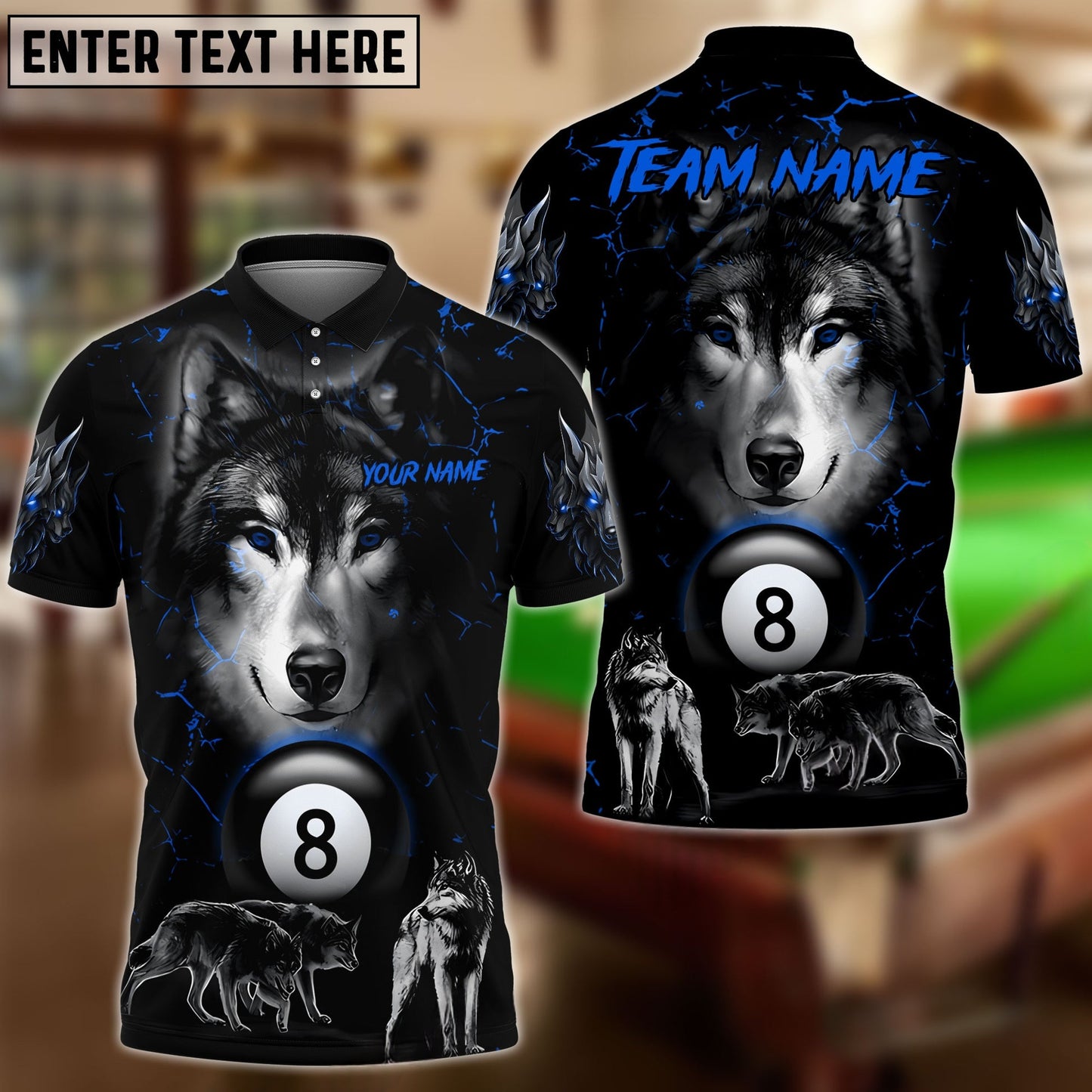 Billiards Wolf Pack Personalized Name & Team Name Shirt
