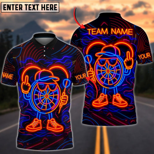 Darts Neon Dartboard Champion Personalized Name, Team Name Shirt