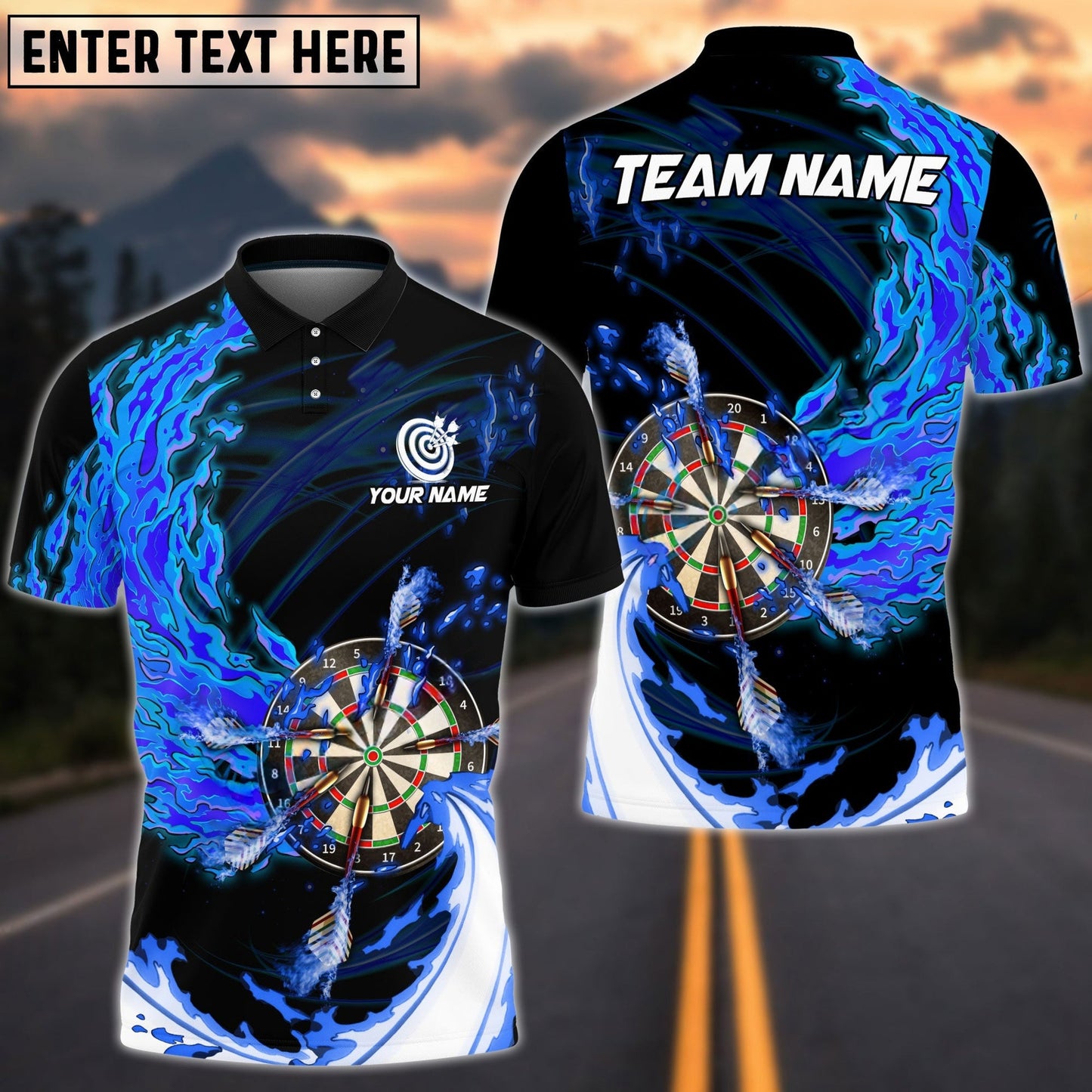 Breath Of Fire Darts Personalized Name, Team Name Polo Shirt