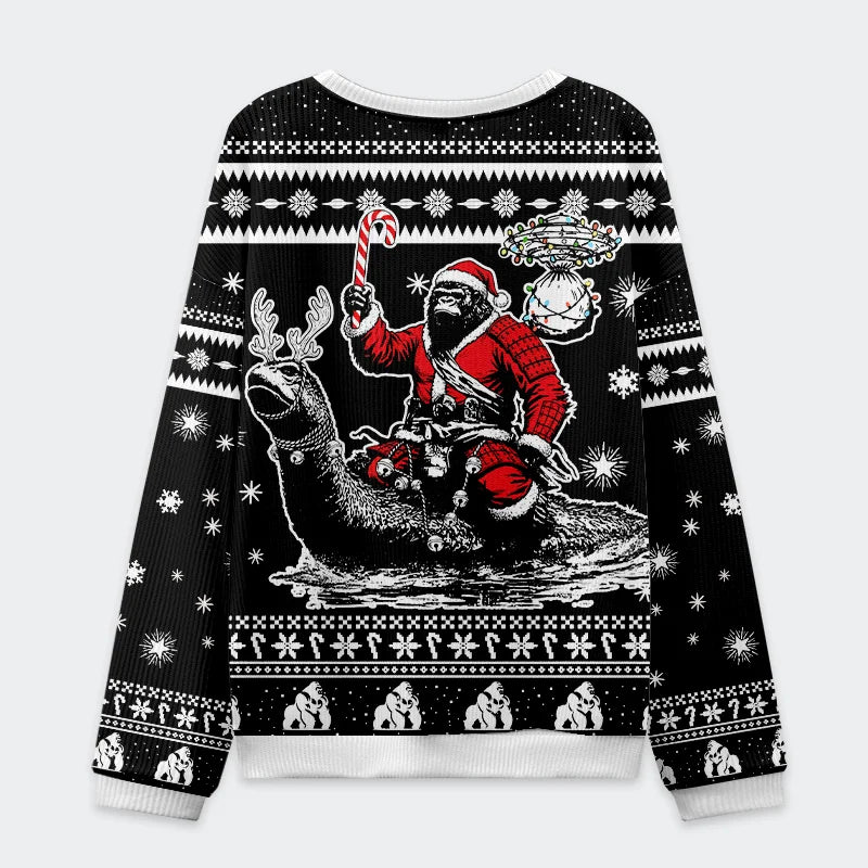 Samurai Bigfoot Christmas Ugly Sweatshirt