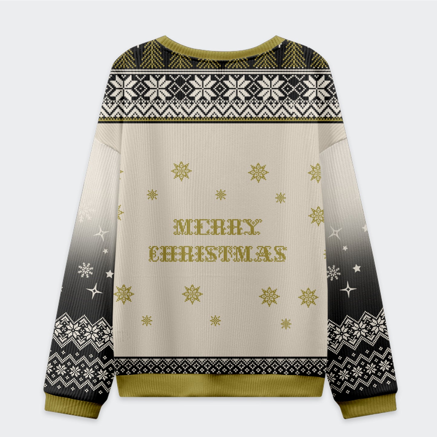 Black Cat Drinking Tea Christmas Ugly Sweatshirt