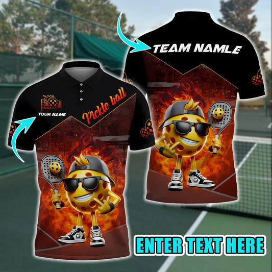 1pc Customize Outdoor Sport Pickleball Graphic Polo Shirts Men Women Personalized Your Name Lapel Polo 3D Print Pickle Ball Jersey Clothing
