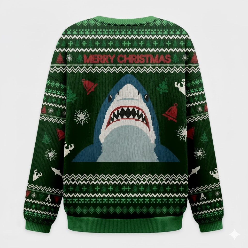π¦ Great White Christmas Shark Sweater β Funny Santa Shark Ugly Holiday Top