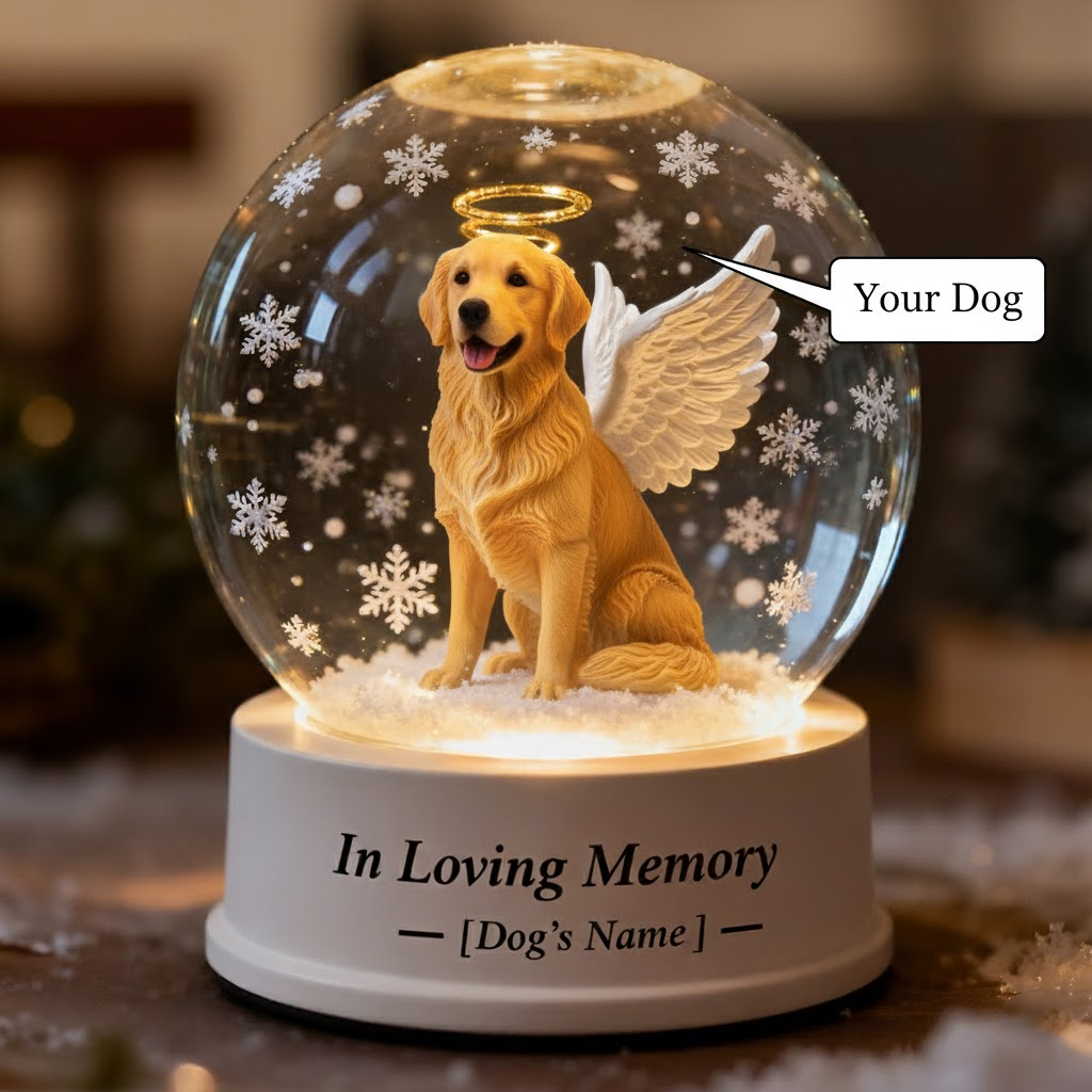 In Memory of Golden Retriever – Custom Dog Angel Acrylic Keepsake Gift