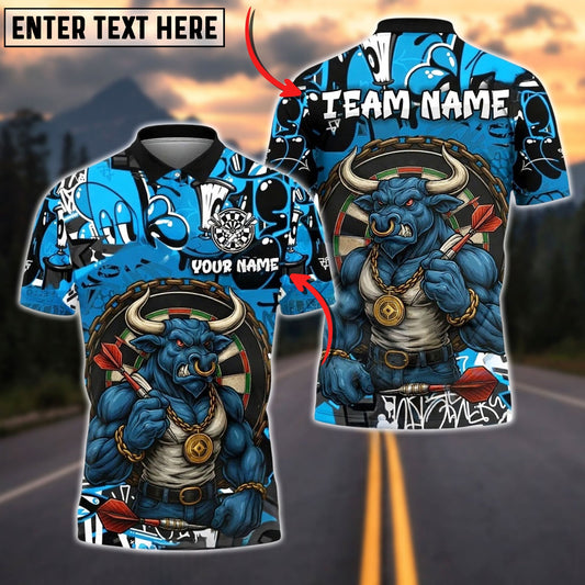 Darts Bull Minotaur Dartboard Customized Name, Team Name 3D Shirt (4 Colors)
