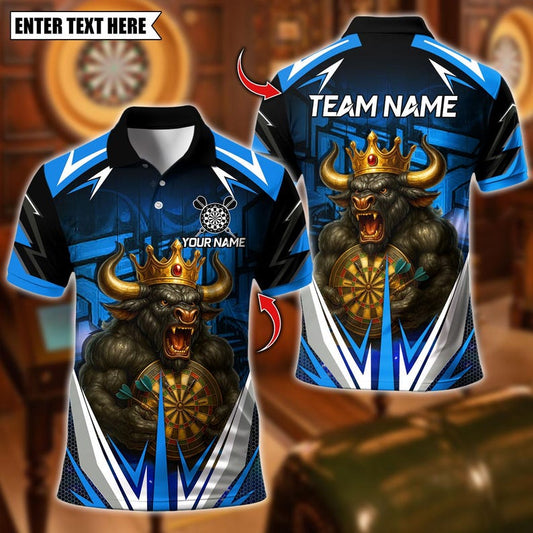 Personalized Name Dart Polo Shirt, Fire Bull Darts Design ,Custom Team Shirt for Men, Gift for Darts Players