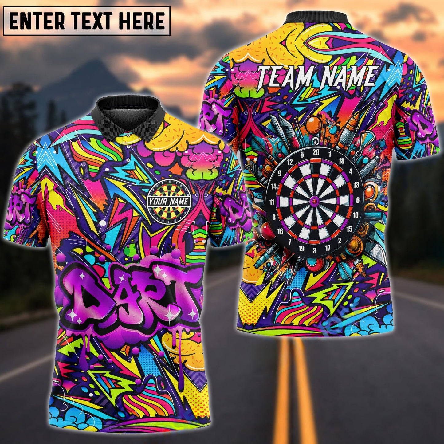 Darts Graffiti Gunners Personalized Name, Team Name Shirt