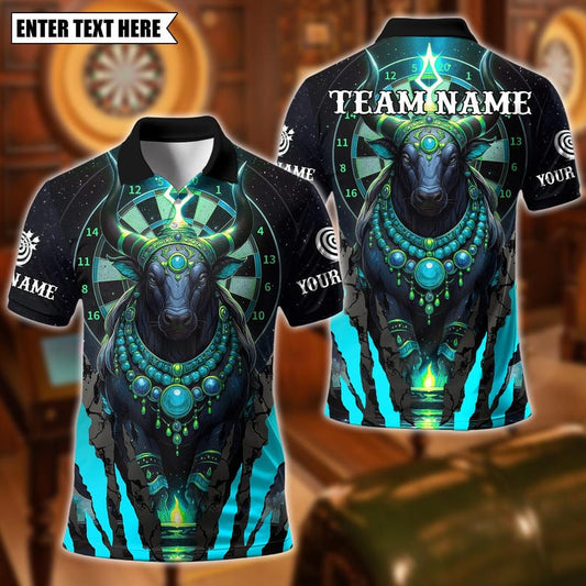 Personalized Name Dart Polo Shirt, Nandi Cosmic Protector With Dartboard Design ,Custom Team Shirt for Men, Gift for Darts Players