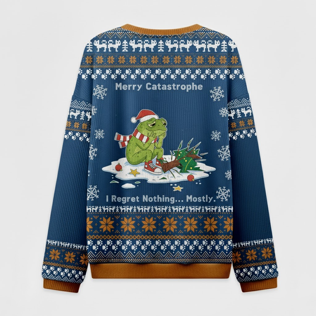 🐸 What? It’s Christmas! Frog Naughty List Sweater – Funny Holiday Ugly Jumper