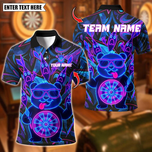 Personalized Name Dart Polo Shirt, Premium Golden Dartboard With Crown Darts Design, Custom Team Shirt for Men, Gift for Darts Players