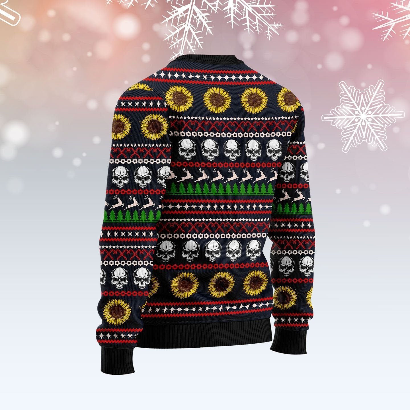 Skull Sunflower Ugly Christmas Sweater