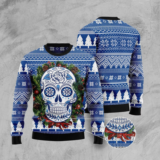 Awesome Sugar Skull Ugly Christmas Sweater