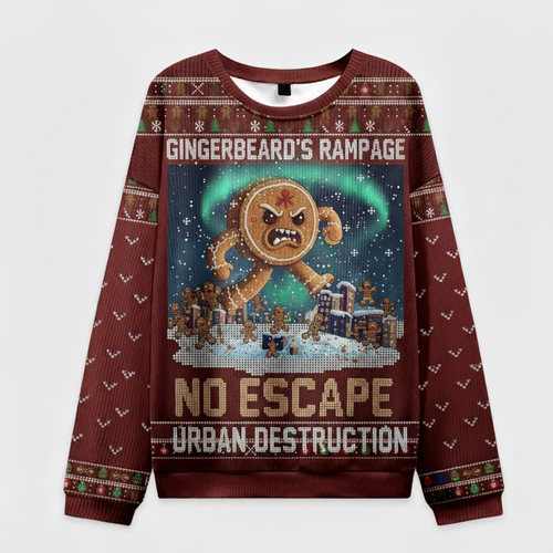 šŖ Gingerbeardās Rampage Sweater ā No Escape Funny Gingerbread Christmas Jumper
