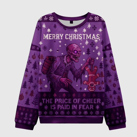 💀 The Price of Cheer Is Paid in Fear Sweater – Creepy Zombie Xmas Pullover