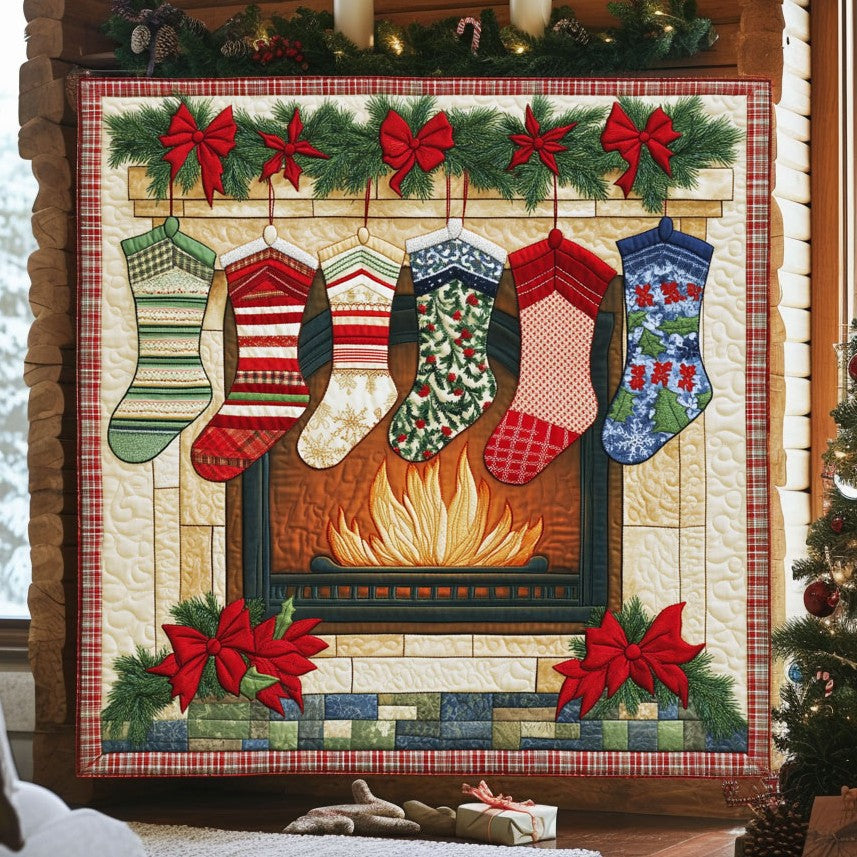 Fireplace Stocking Magic Quilt