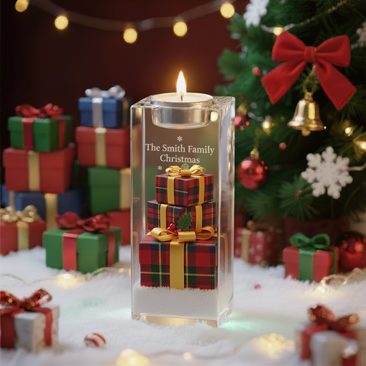 🎁 Family Gift Box Candle – Personalized Christmas Acrylic Decor
