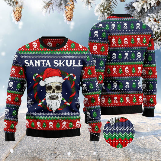 Santa Skull Ugly Christmas Sweater