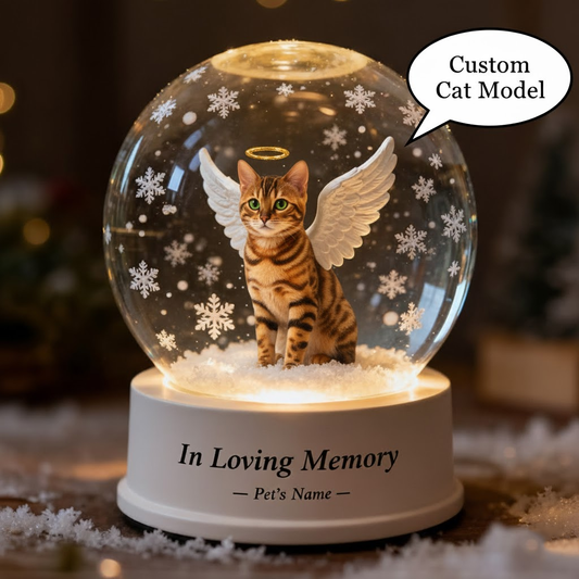 In Memory of Bengal cat – Custom Cat Angel Acrylic Keepsake Gift