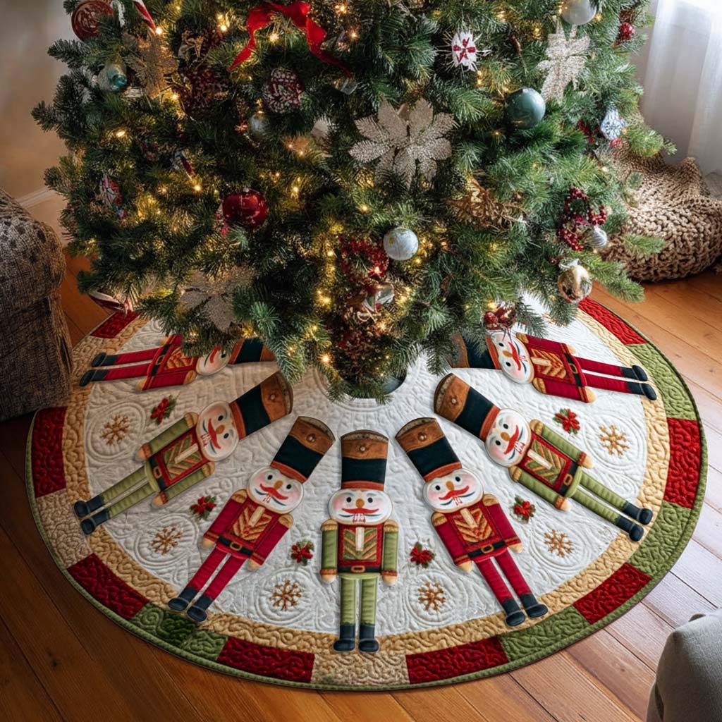 Nutcracker Christmas Tree Skirt Round Rug