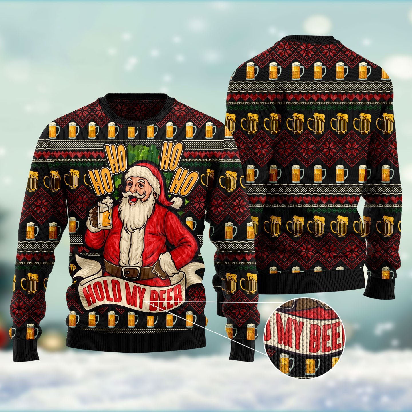 Ho Ho Hold My Beer Ugly Christmas Sweater