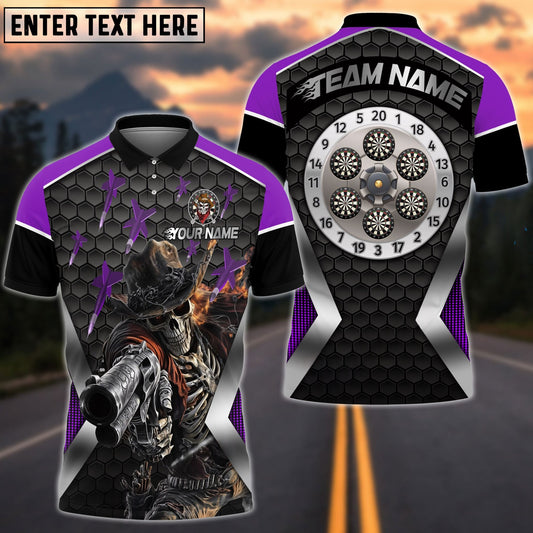 Darts Skull Cowboy Personalized Name, Team Name Shirt (4 Colors)