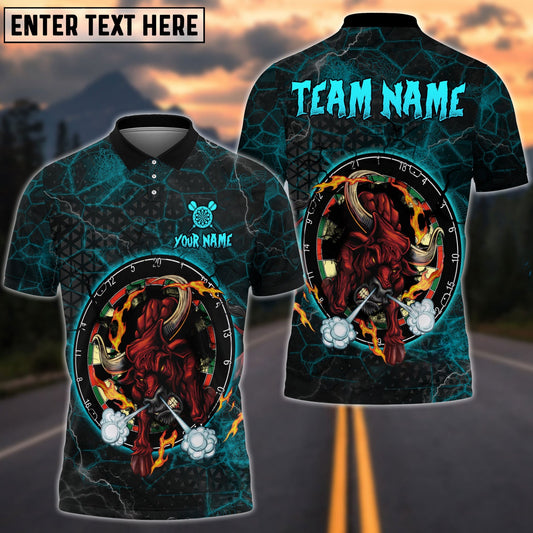 Darts Fire Red Bull Personalized Name, Team Name Shirt (4 Colors)