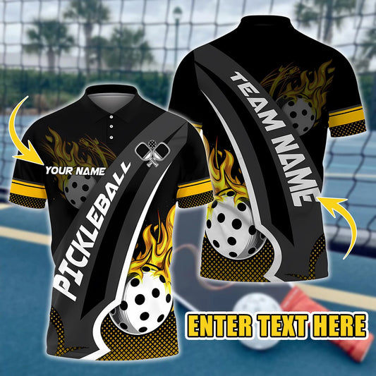 1pc Outdoor Sport Pickleball Graphic Polo Shirts Men Women Personalized Your Name Lapel Polo 3D Print Pickle Ball Jersey Clothing