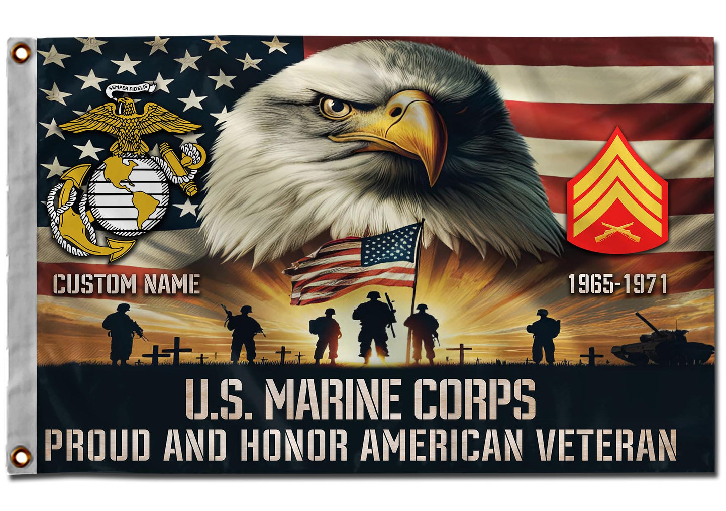 U.S. Marine Corps - Flying Flag