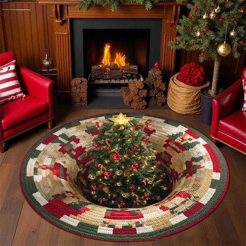 Bottomless Christmas Tree Illusion Rug