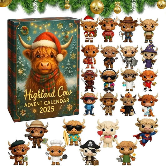 24-Day Highland Cow 3D Figurine Advent Calendar
