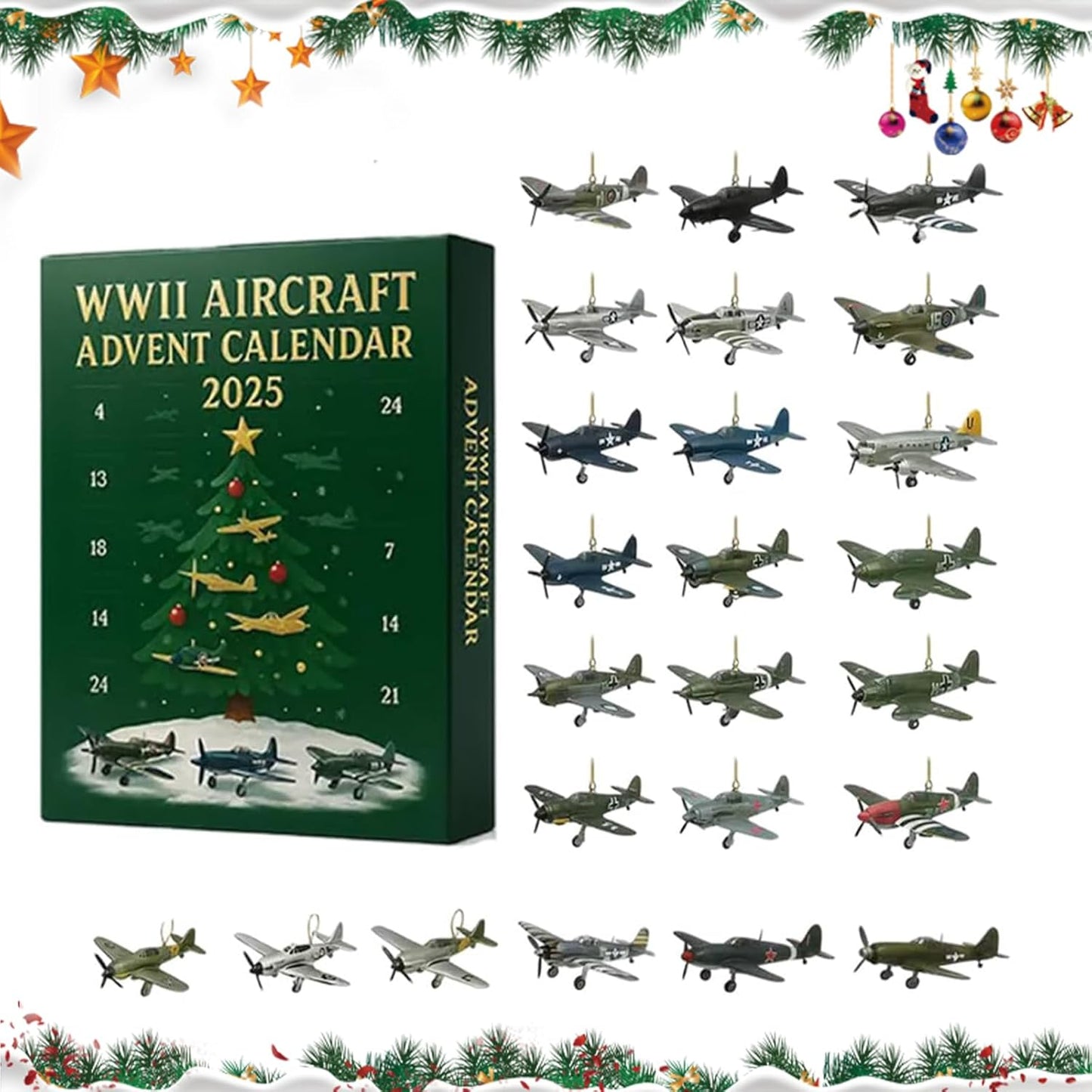 24-Day Aircraft 3D Figurine Advent Calendar