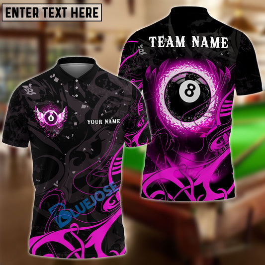Billiards 8 Ball Wing Personalized Name, Team Name Shirt
