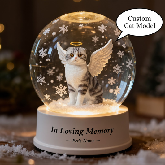 In Memory of Scottish Fold – Custom Cat Angel Acrylic Keepsake Gift