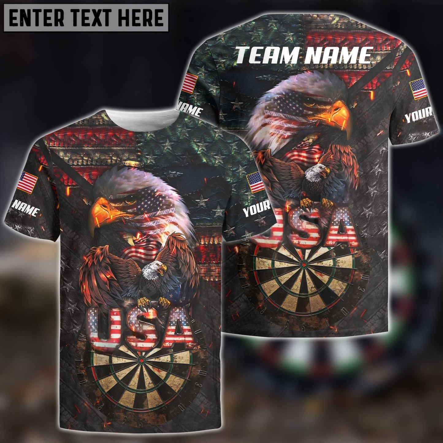 USA Pride Eagle Darts Personalized Name, Team Name Shirt