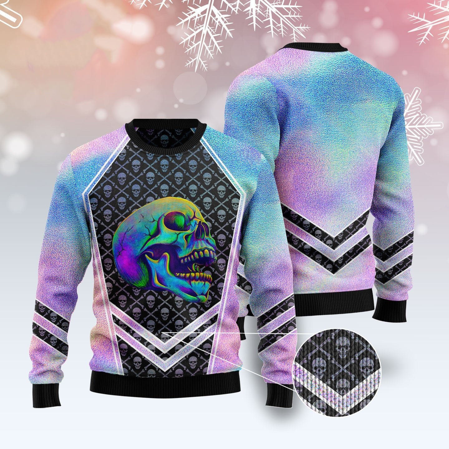 Skull Hologram Ugly Christmas Sweater