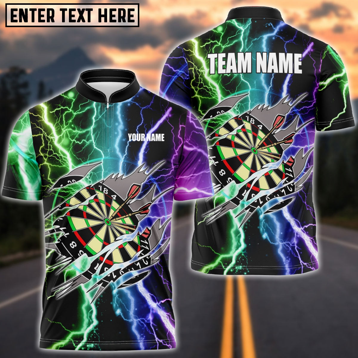 Darts Lightning Personalized Name Shirt