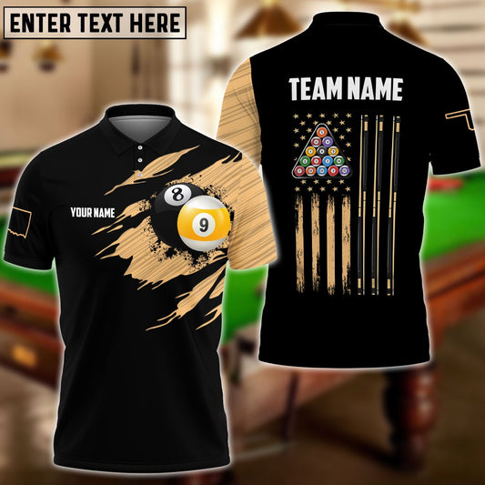 Billiards Golden 8 Ball & 9 ball Personalized Shirt