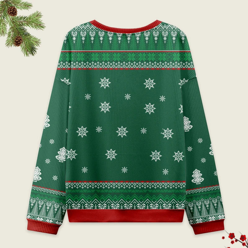 Lights Cat Japanese Green Christmas Ugly Sweatshirt