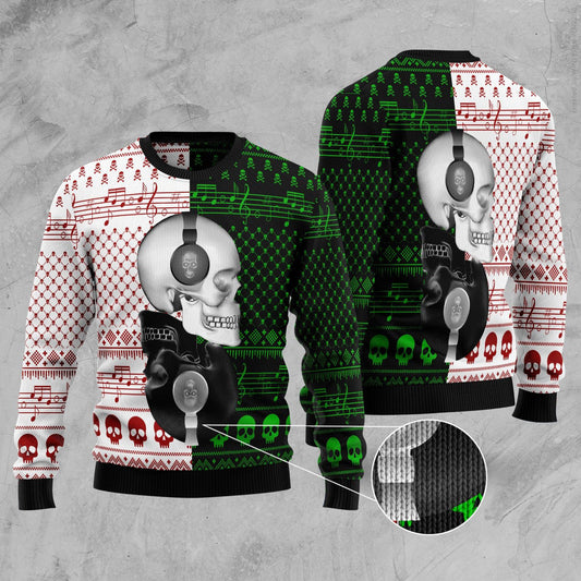 Skull Yinyang Ugly Christmas Sweater
