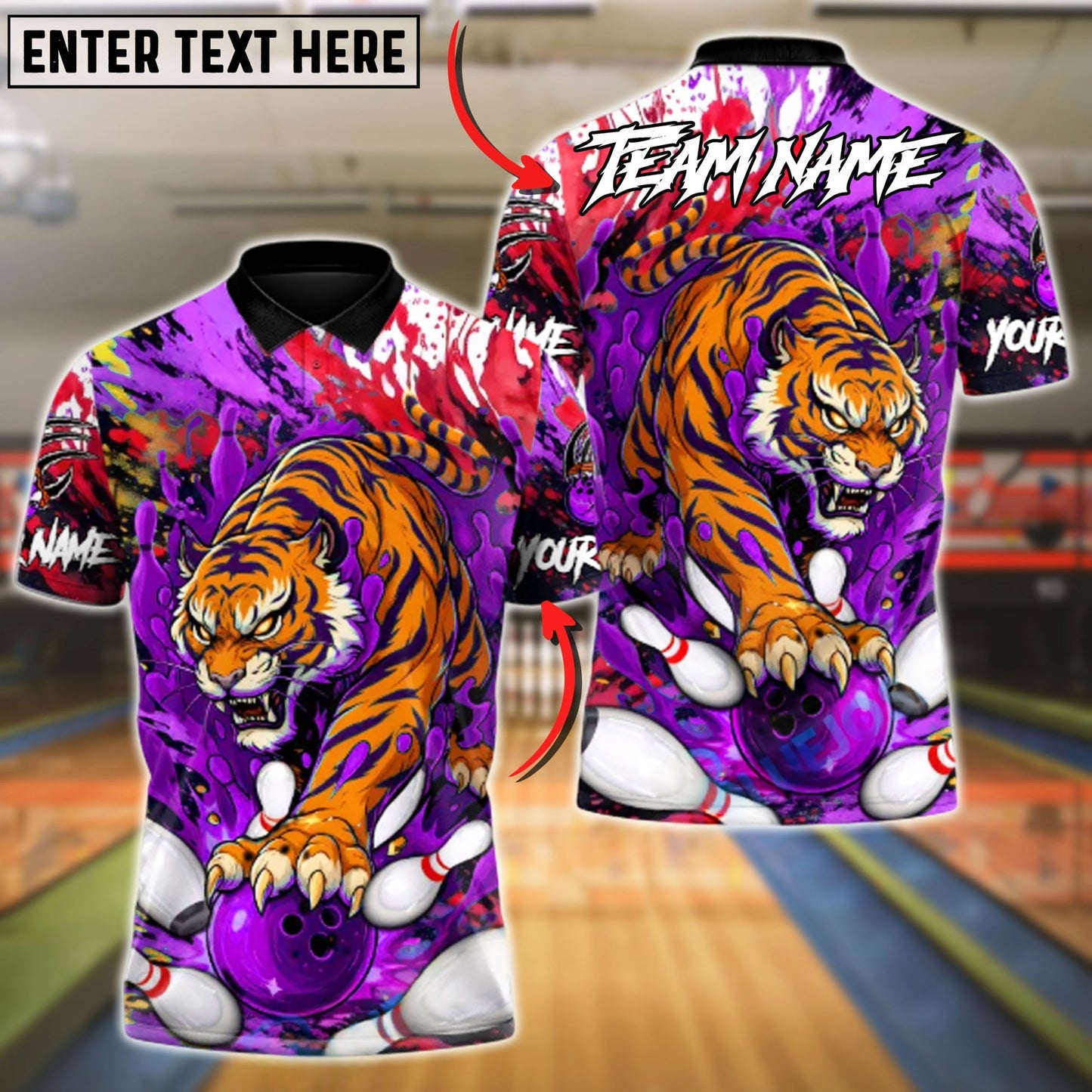 Bowling And Pins Wild Strike Customized Name, Team Name 3D Shirt (4 Colors)