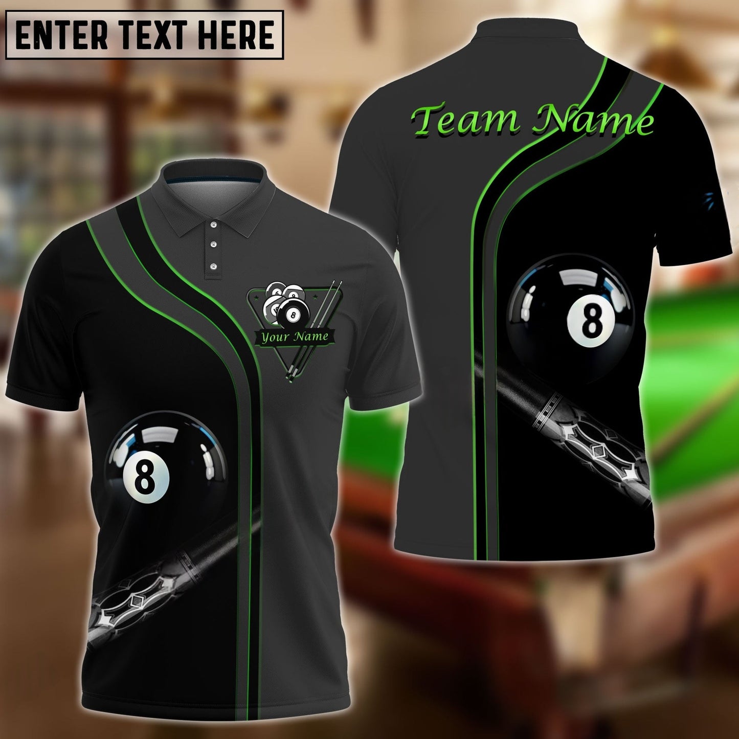 Billiards Ball 8 Deep Fantasy Personalized Name, Team Name Unisex Shirt
