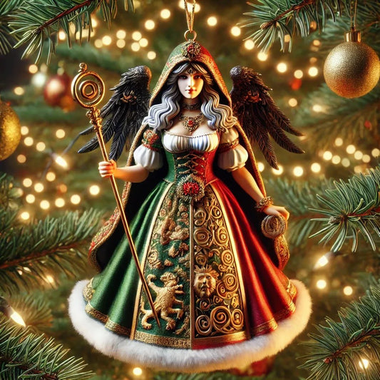 Yule Goddess in a Lavish Cloak – elegant décor piece
