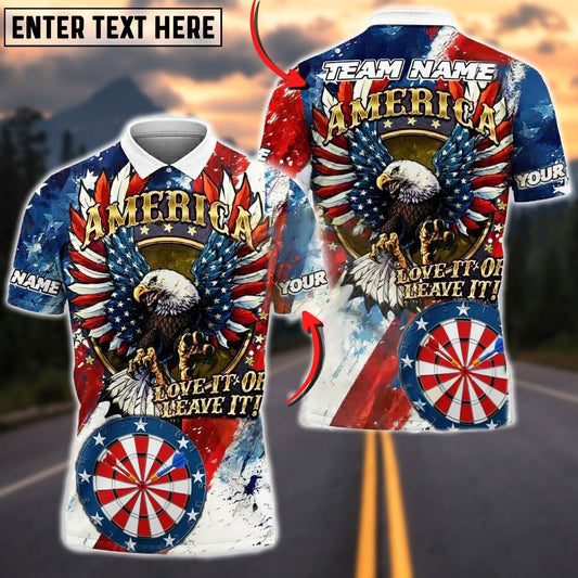 Darts American Eagle with USA Flag Dartboard Stars Personalized Name Shirt