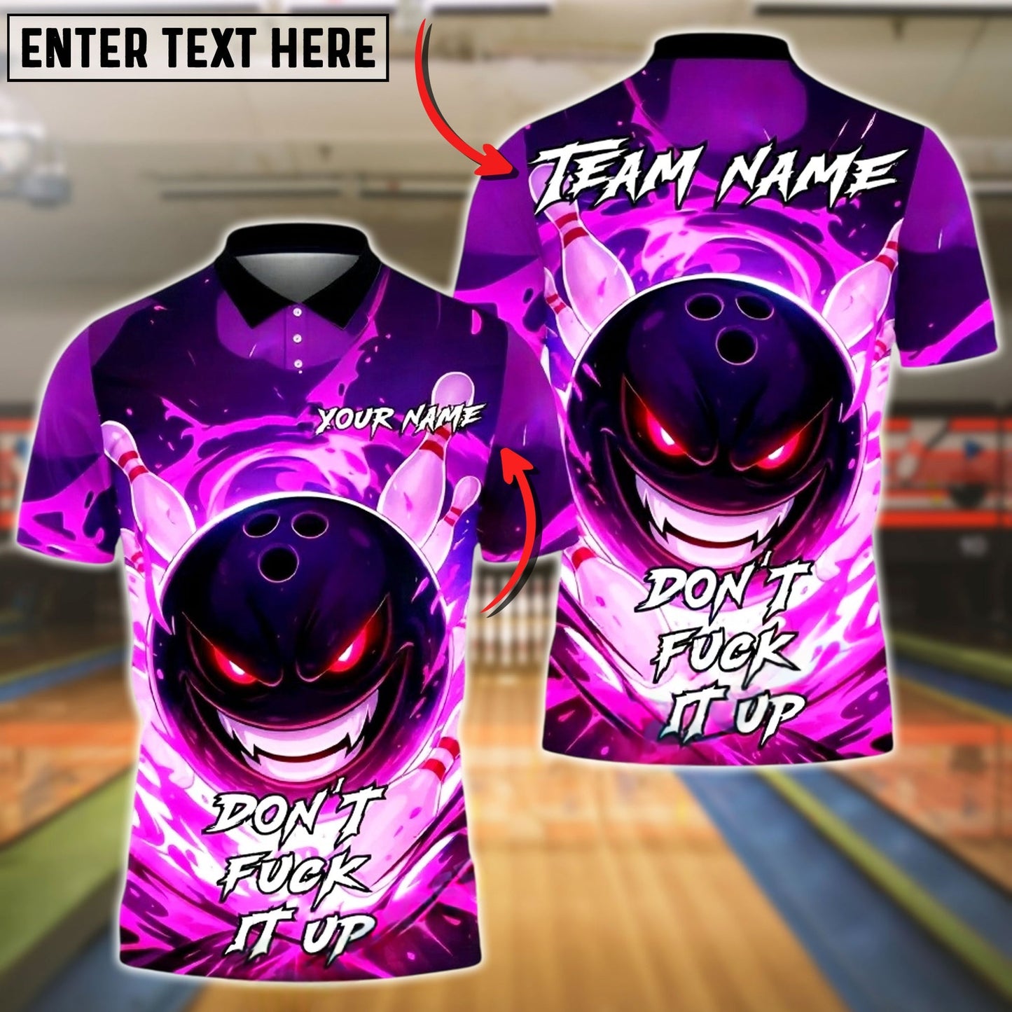 Bowling And Pins Angry Flame Customized Name, Team Name 3D Shirt (4 Colors)