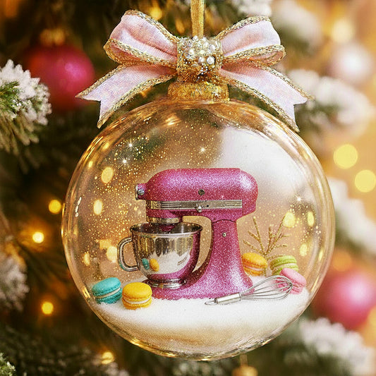 🍰 Baking Mixer Ornament – Sweet Pink Kitchen Christmas Decor for Bakers