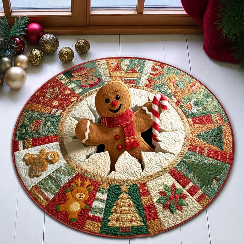 Gingerbread Breakthrough Candy-Cane Rug
