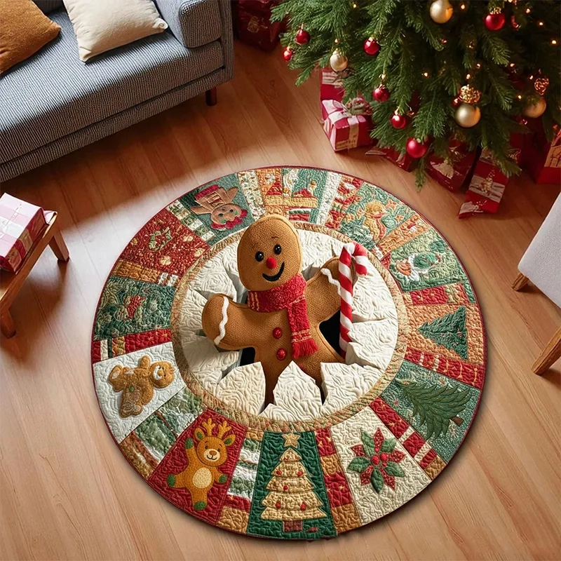 Gingerbread Breakthrough Candy-Cane Rug
