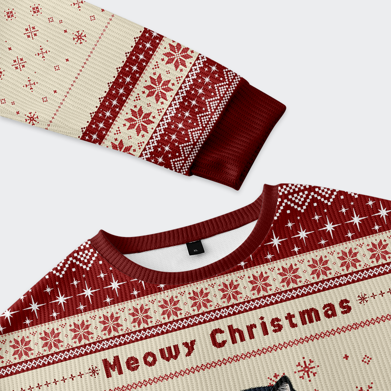Meowy Christmas Ramen Christmas Ugly Sweatshirt