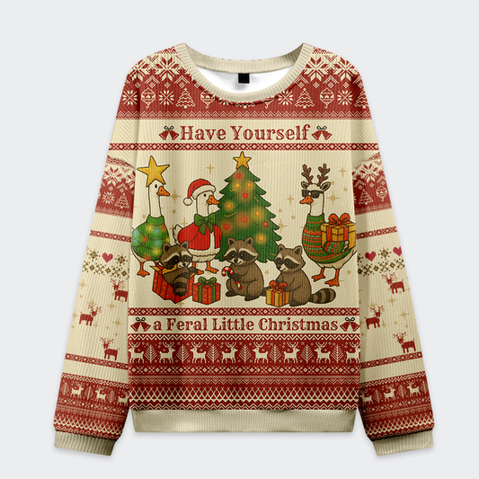 Wild Holiday Animal Party Christmas Ugly Sweatshirt